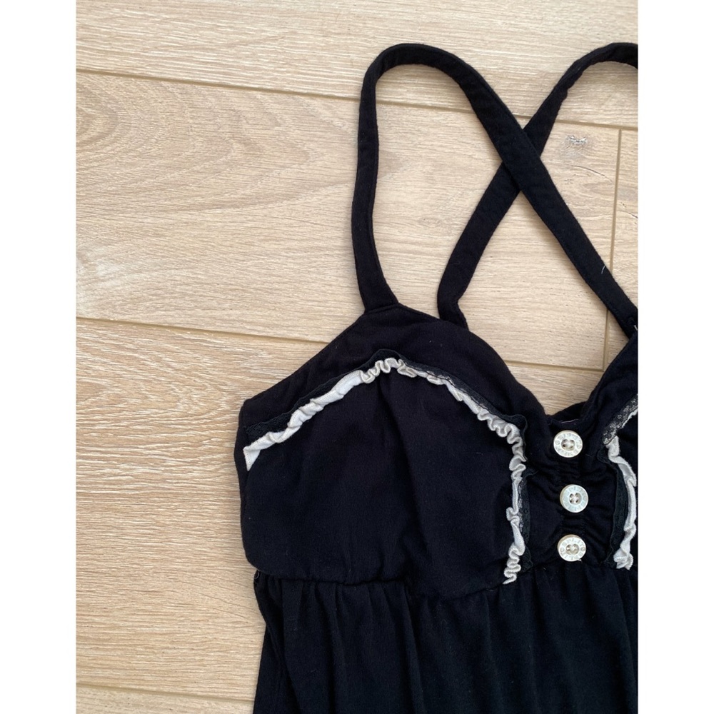 Split Ruffle Cross Back Adjustable Tunic Tank - image 3